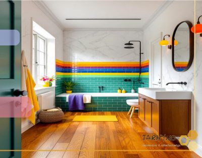 بازسازی حمام با کف چوب که حس گرماوصمیمیت را القا میکند