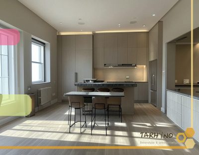 نمای کلی از یک آشپزخانه مدرن