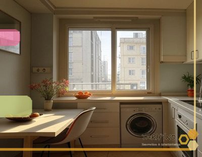 کابینت مدرن در آشپزخانه کوچک