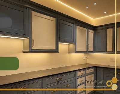 کابینت کلاسیک 13 کابینتهای کلاسیک با ترکیب دو رنگ